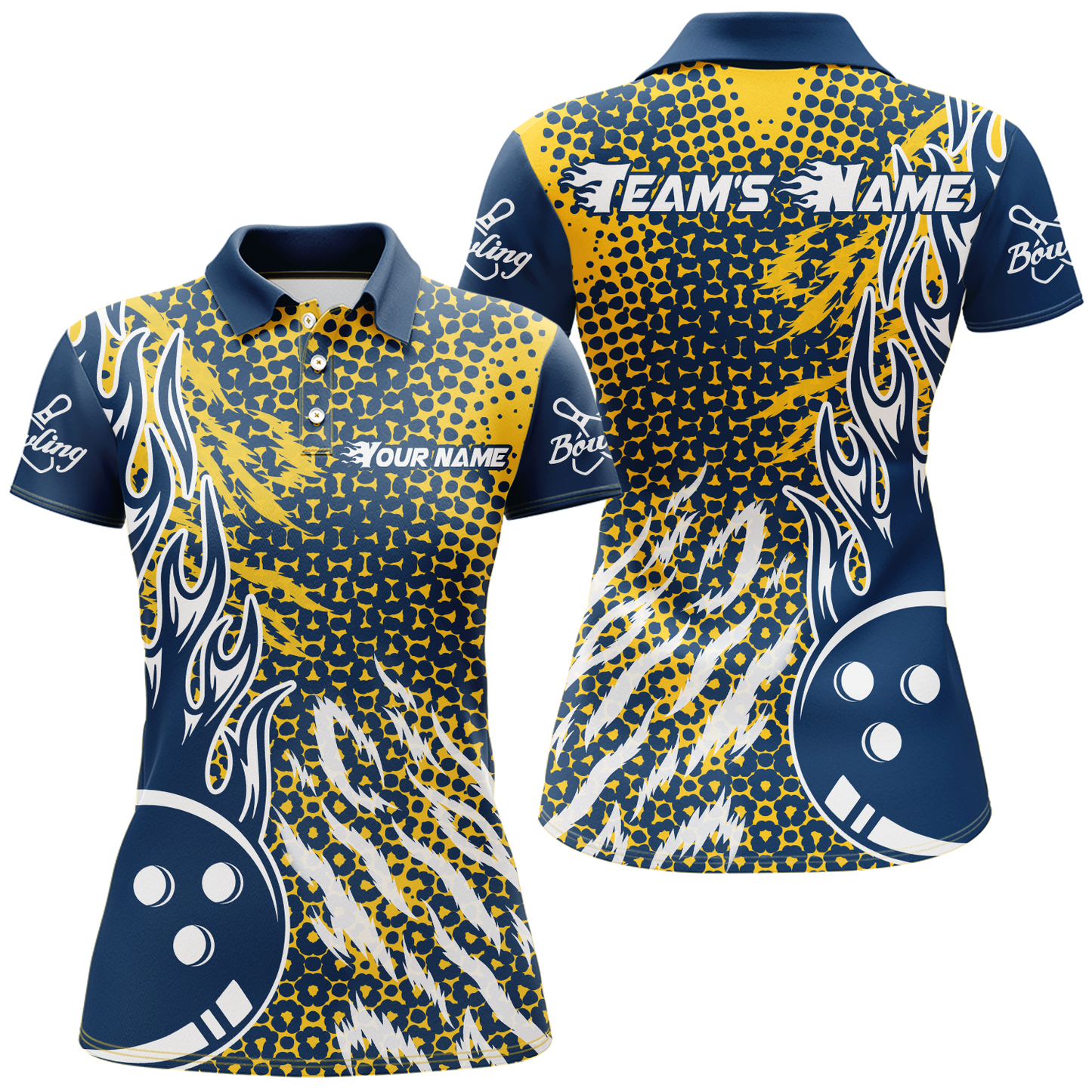 Personalized 3D Women's Bowling Team Jersey Bowling Shirt American Bowling Polo Shirt QZT43-8