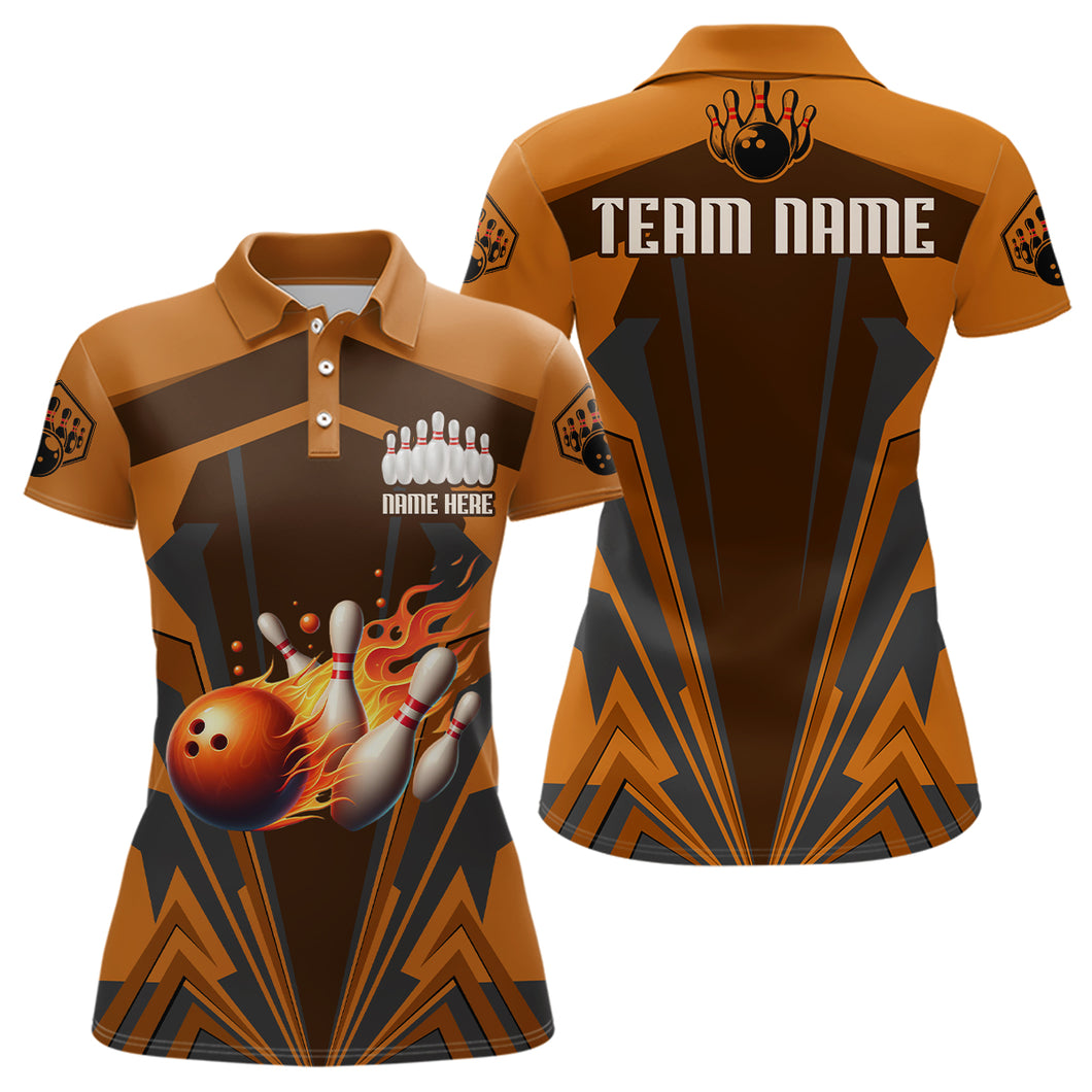 Personalized Bowling Jersey Custom Bowling Team Jersey Bowling Polo Shirt for Women QZT23