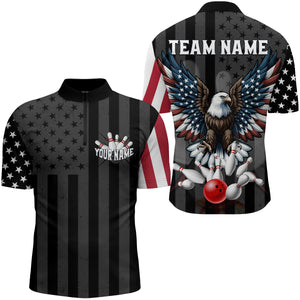 Eagle Bowling Quarter-Zip Shirt Custom Bowling Jersey for Men Bowling Team League QZT51