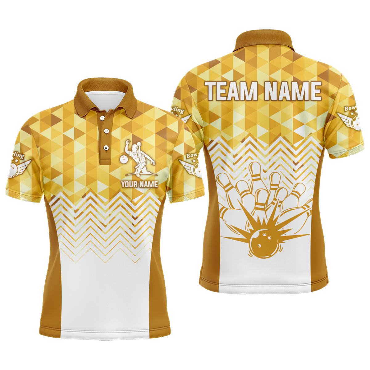 Personalized Bowling Shirts Men Custom Bowling Jersey Team Bowling Polo Shirt QZT70