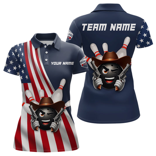 Custom Bowling Shirt for Women Bowling Jersey Bowling Team League Polo Shirt QZT73