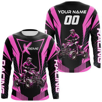 Pink ATV Motocross Jersey Men Youth Upf30+ Custom Quad Bike Shirt Boys Girls Extreme Off-Road PDT898