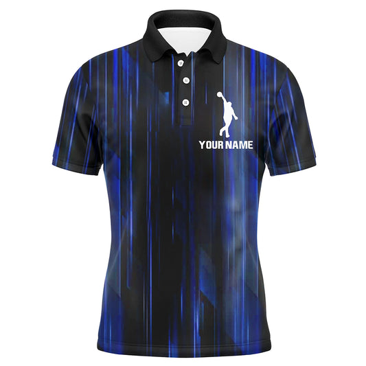 Custom Bowling Shirt For Men Blue 3D Bowling Jersey Team League Personalized Bowling Polo Shirt BDT308
