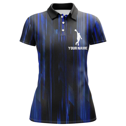 Custom Bowling Shirt For Women Blue 3D Bowling Jersey Team League Personalized Bowling Polo Shirt BDT308