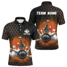 Load image into Gallery viewer, Personalized Orange Bowling Jersey Men and Women Custom Bowling Polo Shirt Team BDT490