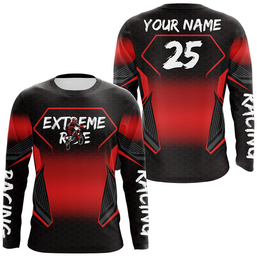 Custom Motocross Jersey Kid Men Women Upf30+ Red Dirt Bike Shirt MX Off-Road Rider Motorcycle PDT670