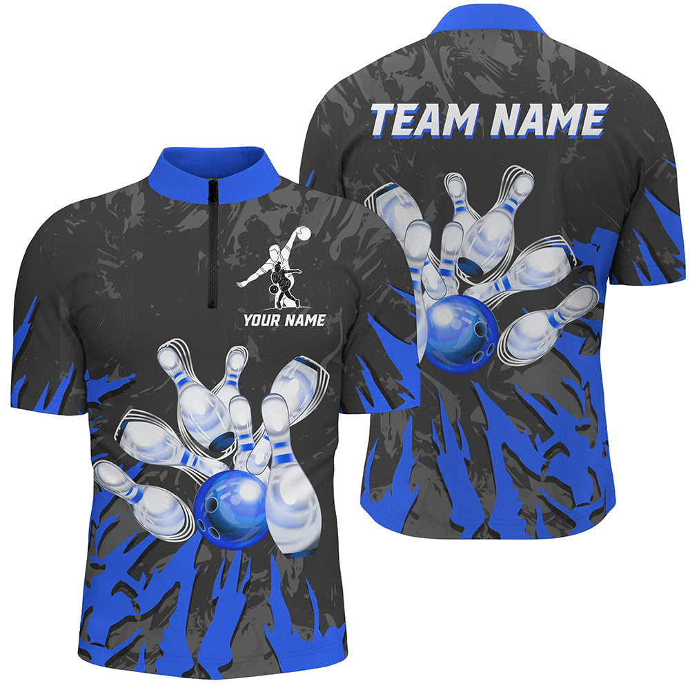 Custom Bowling Quarter-Zip Shirt For Men & Women Team Bowling Jersey Multicolor BDT458