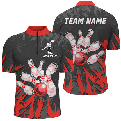 Custom Bowling Quarter-Zip Shirt For Men & Women Team Bowling Jersey Multicolor BDT458