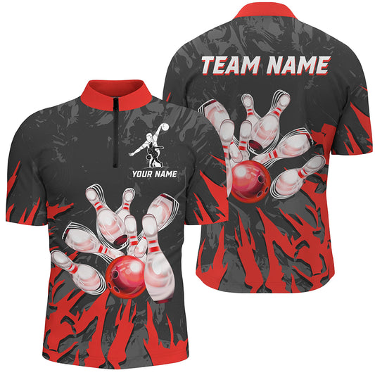 Custom Bowling Quarter-Zip Shirt For Men & Women Team Bowling Jersey Multicolor BDT458