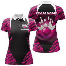 Load image into Gallery viewer, Pink Camo Bowling Shirts Men Women Bowling Jersey Unisex Custom Polo Bowling Team Shirt BDT597