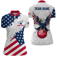 Load image into Gallery viewer, Custom American Bowling 1/4 Zip Shirt for Men &amp; Women Eagle Bowling Jersey Team League White BDT548