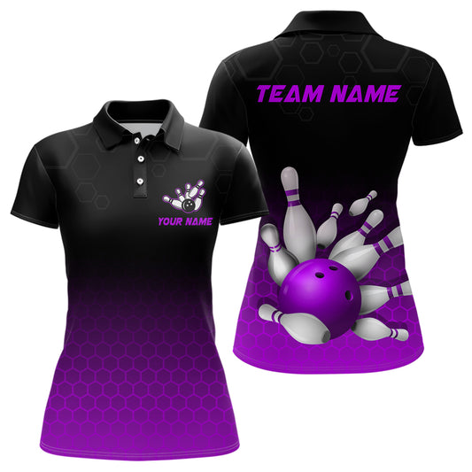 Personalized Purple Bowling Shirt for Men & Women Bowling Team Jersey Bowling Polo BDT555