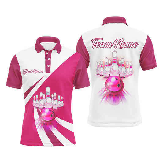 Bowling Polo Shirt For Men Custom 3D Bowling Jersey Men's Bowling Team League Shirt BDT134