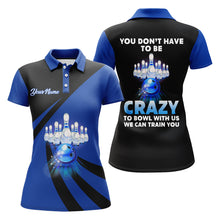 Load image into Gallery viewer, You Don't Have To Be Crazy To Bowl With Us Bowling Polo Shirt Women Funny Custom Bowling Jersey BDT165