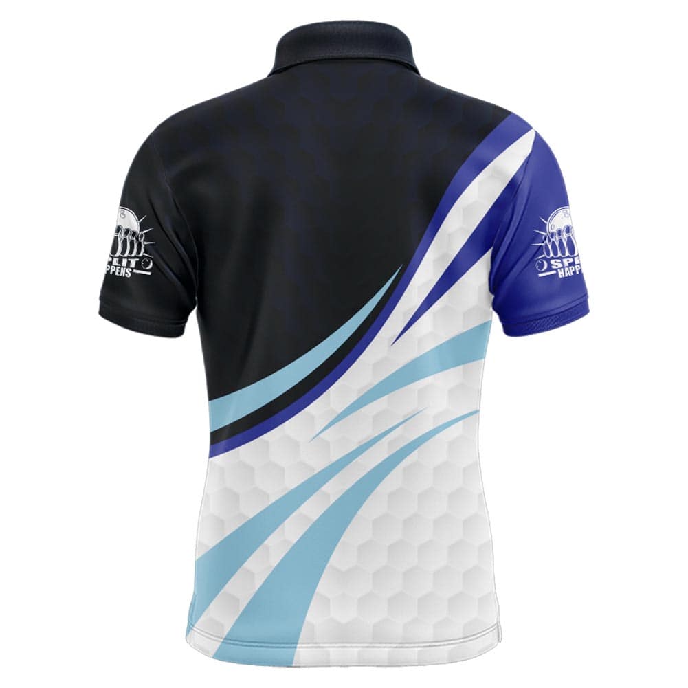 Black&Blue Bowling Jersey For Men Personalized Bowling Polo Shirt BDT277