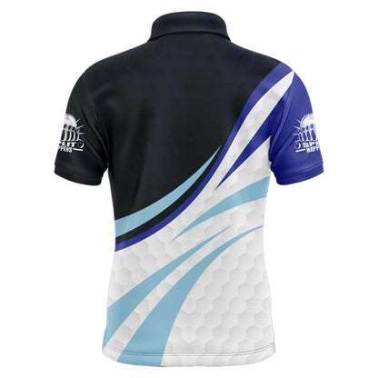 Black&Blue Bowling Jersey For Men Personalized Bowling Polo Shirt BDT277