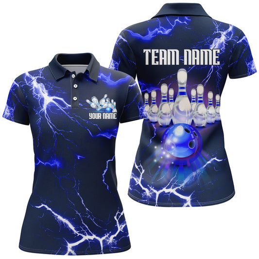 Bowling Polo Shirt For Women Lightning Thunder Bowling Jersey Custom Bowling Jersey BDT389