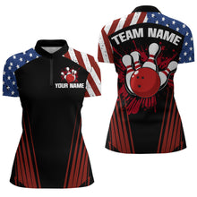 Load image into Gallery viewer, Patriotic Bowling Quarter-Zip Shirt Men Women Personalized Bowling Jersey Team BDT498