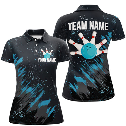 Personalized Blue Bowling Jersey Team Custom Bowling Polo Shirt For Men & Women BDT486