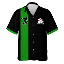 Load image into Gallery viewer, Black&amp;Green Bowling Shirt For Men &amp; Women Custom Retro Bowling Jersey Hawaiian Bowling League Shirt BDT534