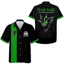 Load image into Gallery viewer, Black&amp;Green Bowling Shirt For Men &amp; Women Custom Retro Bowling Jersey Hawaiian Bowling League Shirt BDT534