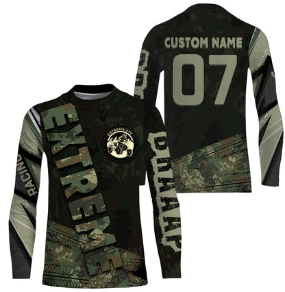 Green Camo Quad Racing Jersey Kid Men Women UPF30+ Custom ATV Motocross Off-road Shirt ATV MX PDT839