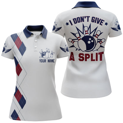 I Don't Give A Split Bowling Polo Shirt Women Custom American Bowling Jersey BDT276