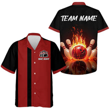 Load image into Gallery viewer, Flame Bowling Hawaiian Shirt for Men &amp; Women Custom Retro Bowling Team Jersey BDT547