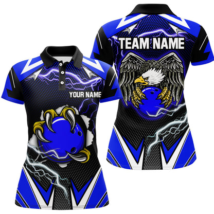 Custom Eagle Bowling Shirts for Men & Women Polo Bowling Team Jerseys Blue BDT468