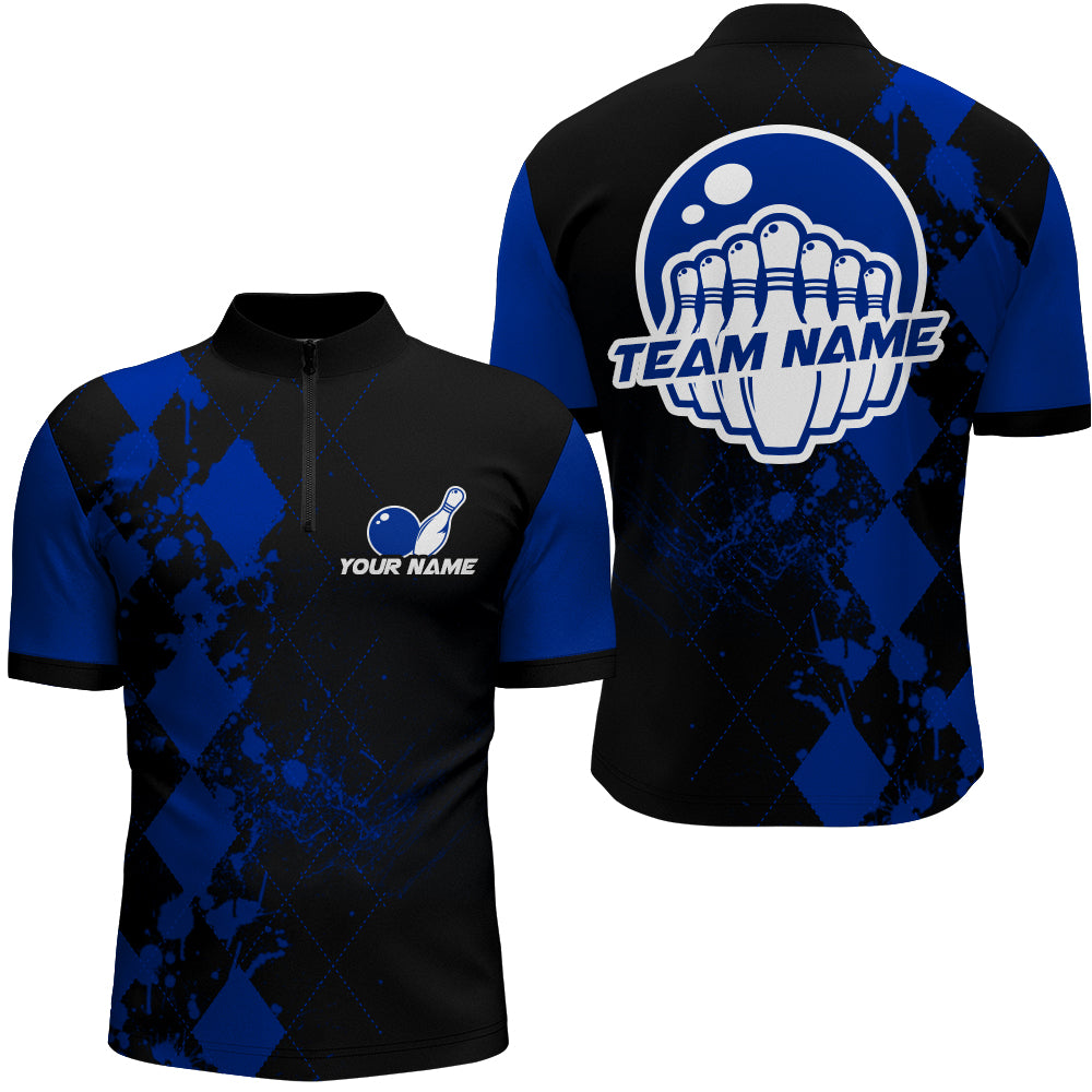 Bowling Quarter-Zip Shirts For Men Bowling Team League Jersey Custom Bowling Shirt BDT218