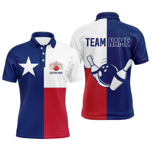 Texas Flag Bowling Shirts For Men Bowling Team League Jersey Custom Bowling Polo Shirts BDT236