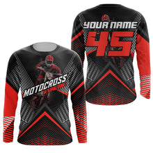 Load image into Gallery viewer, Custom Motocross Riding Jersey Men Women Kid Upf30+ Red MX Dirt Bike Shirt Off-Road Jersey PDT673