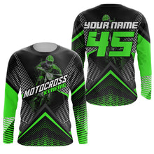 Load image into Gallery viewer, Custom Motocross Riding Jersey Men Women Kid Upf30+ Green MX Dirt Bike Shirt Off-Road Jersey PDT673