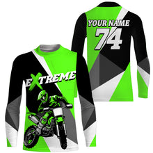 Load image into Gallery viewer, Kid Men Women Dirt Bike Jersey Green Upf30+ Custom Motocross Shirt Motorcycle Racing PDT676