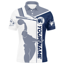 Load image into Gallery viewer, Personalized Navy Bowling Polo Shirt For Men Bowling Jersey Team League Bowlers BDT281