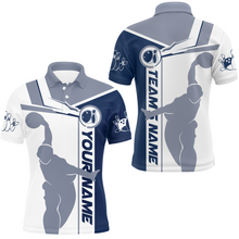 Load image into Gallery viewer, Personalized Navy Bowling Polo Shirt For Men Bowling Jersey Team League Bowlers BDT281