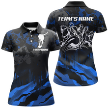 Load image into Gallery viewer, Women Bowling Polo Shirt Custom Camo Bowling Jersey Bowling Team League Shirt BDT285