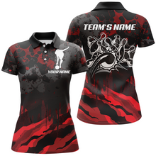 Load image into Gallery viewer, Women Bowling Polo Shirt Custom Camo Bowling Jersey Bowling Team League Shirt BDT285