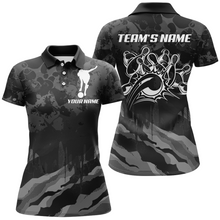 Load image into Gallery viewer, Women Bowling Polo Shirt Custom Camo Bowling Jersey Bowling Team League Shirt BDT285