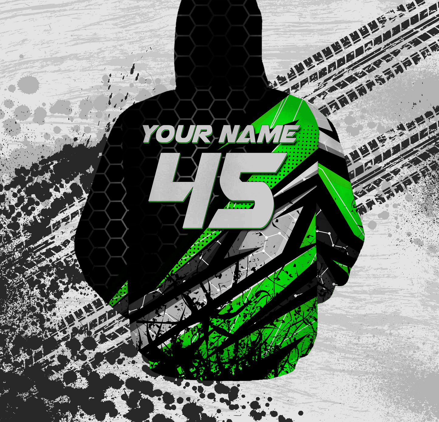Adult ATV Quad Hoodie Green Custom Quad Bike Hooded Jersey Men Women Extreme Off-Road PDT905