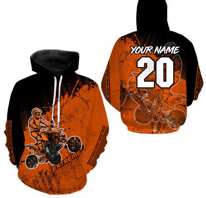 Custom ATV Motocross Hooded Jersey Orange Men Women Off-Road Quad Bike Hoodie Extreme PDT913