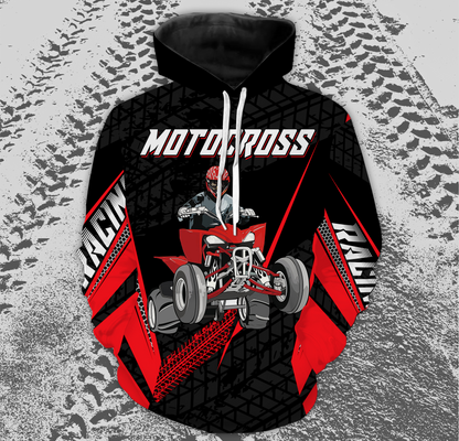 Personalized Quad Bike Hoodie Men Women Red ATV Motocross Hooded Jersey For Adult Off-Road PDT917