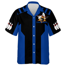 Load image into Gallery viewer, Black&amp;Blue Bowling Shirt For Men &amp; Women Custom Retro Bowling Jersey Hawaiian Bowling League Shirt BDT351