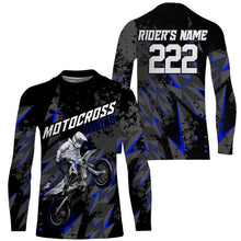 Load image into Gallery viewer, Custom Motocross Jersey Kid Men Women UPF30+ Blue Dirt Bike Shirt MX Riding Off-Road Motorcycle PDT628
