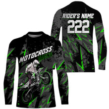 Load image into Gallery viewer, Custom Motocross Jersey Kid Men Women UPF30+ Green Dirt Bike Shirt MX Riding Off-Road Motorcycle PDT628