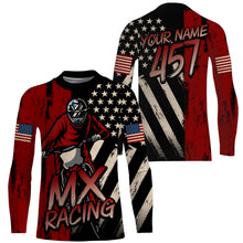 Load image into Gallery viewer, American Flag Motocross Jersey Kid Men UPF30+ Custom Dirt Bike Shirt MX Racing Off-Road Motorcycle PDT627