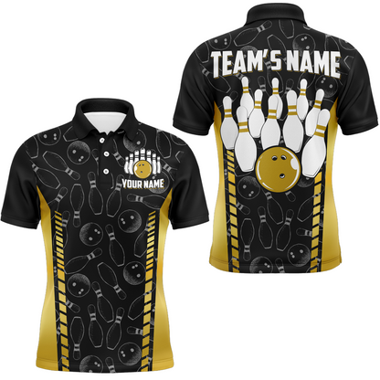 Custom Bowling Jersey For Men Seamless Pattern Bowling Shirt Team Bowling Polo Shirt BDT302
