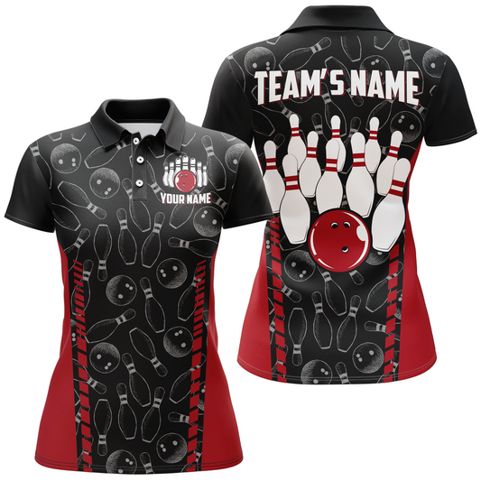 Custom Bowling Jersey For Women Seamless Pattern Bowling Shirt Team Bowling Polo Shirt BDT302