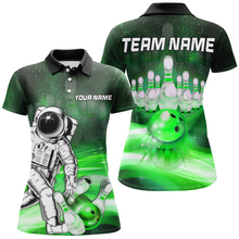 Load image into Gallery viewer, Astronaut Green Bowling Shirts Men &amp; Women Personalized Bowling Team Jersey Unisex Polo BDT532