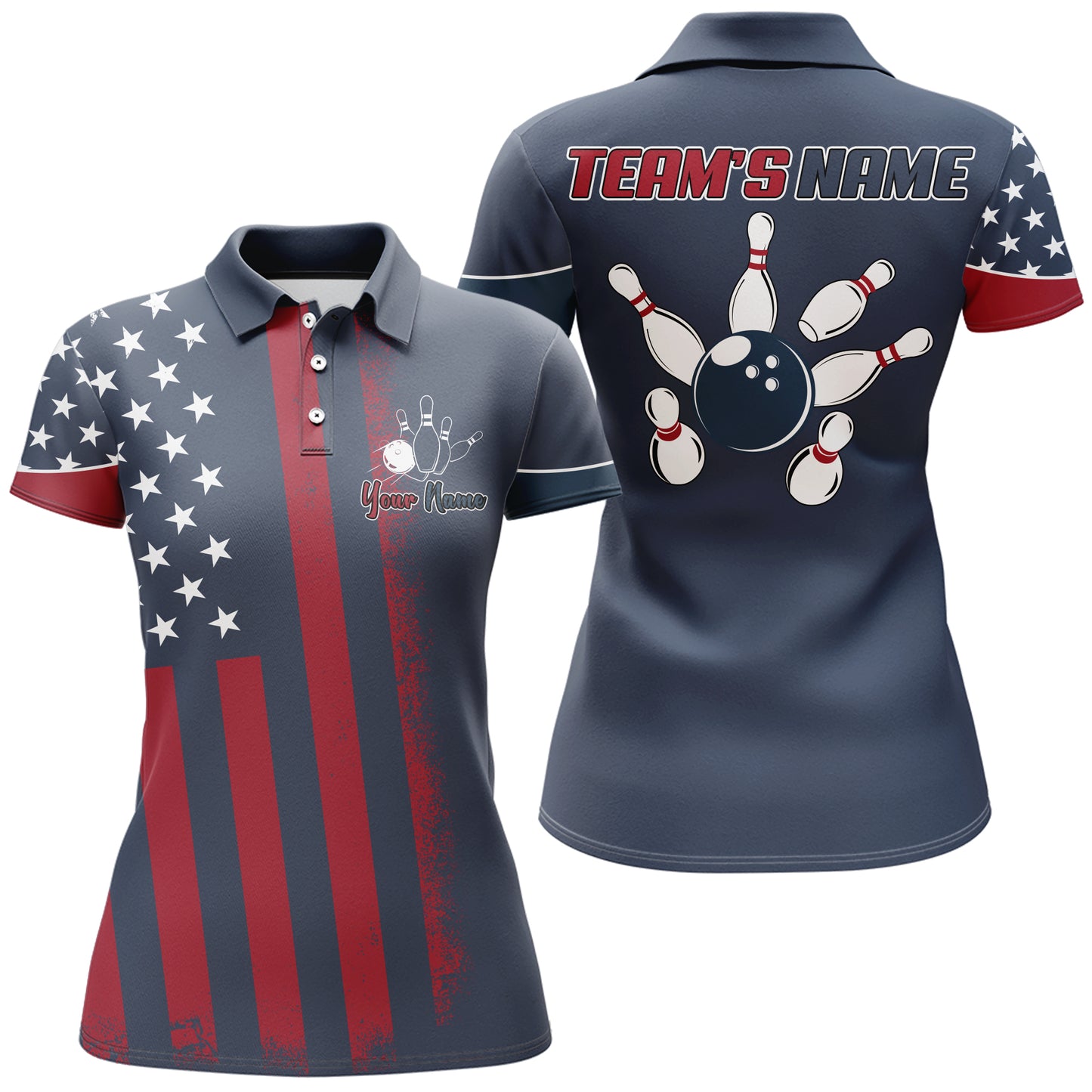 Custom Bowling Polo Shirt Women American Bowling Jersey Team Bowler Short Sleeve BDT272